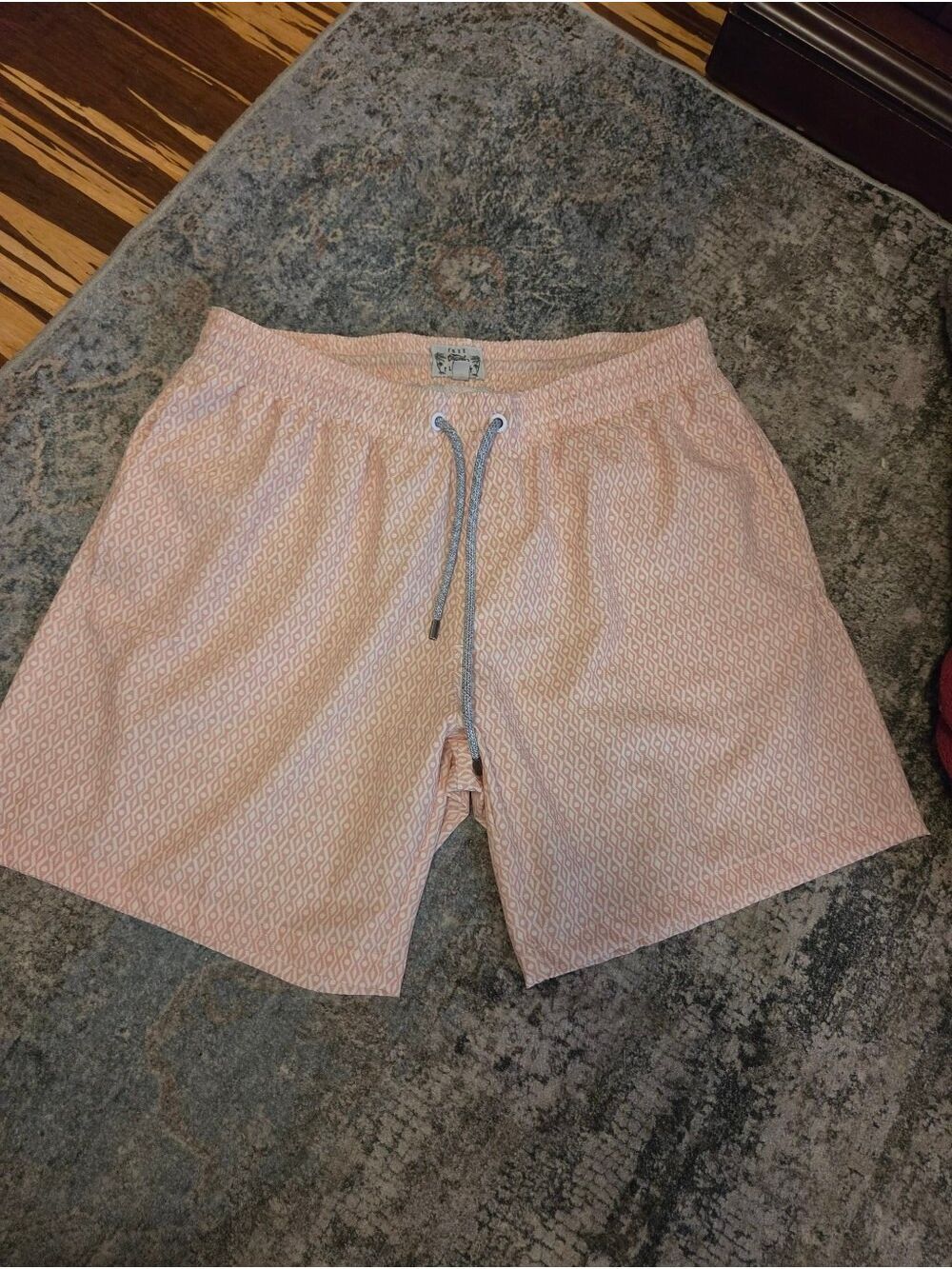 Free Planet Light light salmon Men's Swim Trunks with Contrast Drawstring L